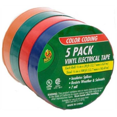 DUCK BRAND Duck 07205 Vinyl Electrical Tape; 5 Pack 606803